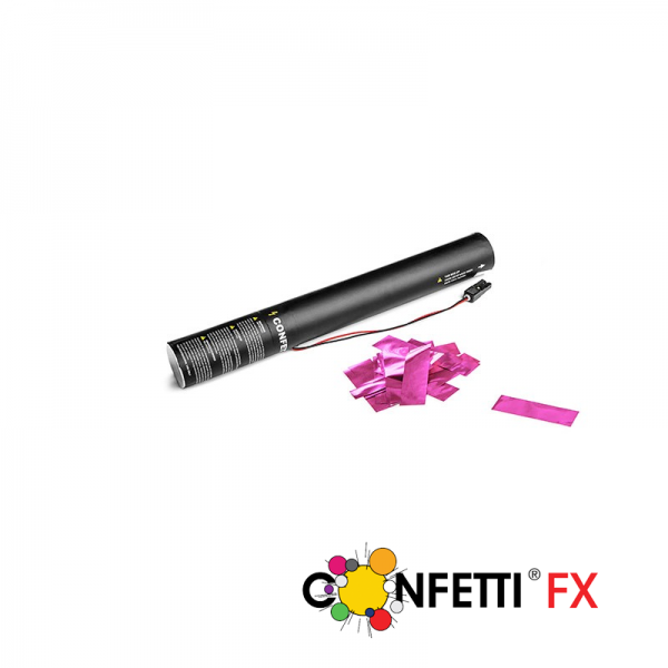 Konfettikanone elektrisch pink metallic 40cm