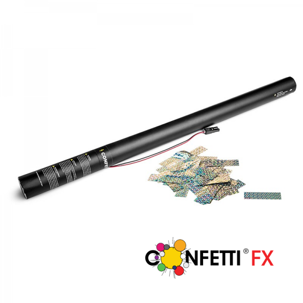 Konfettikanone elektrisch Laser silber 80cm