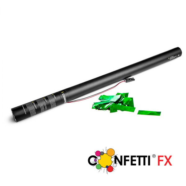 Konfettikanone elektrisch grün metallic, 80cm
