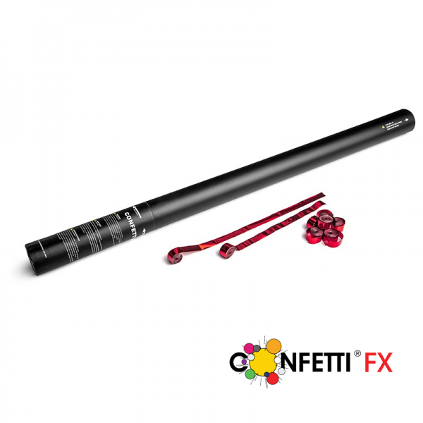 Profi Luftschlangen Kanone rot metallic, 80cm