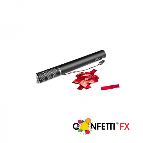 Konfettikanone elektrisch rot metallic 40cm