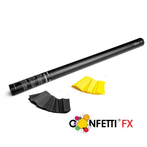 Profi Konfetti Kanone schwarz gelb, 80cm