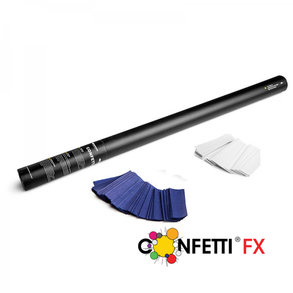 Konfetti Kanone blau weiß