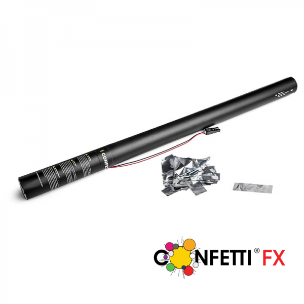 Konfettikanone elektrisch silber metallic, 80cm