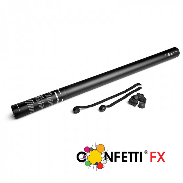 Profi Luftschlangen Kanone schwarz, 80cm
