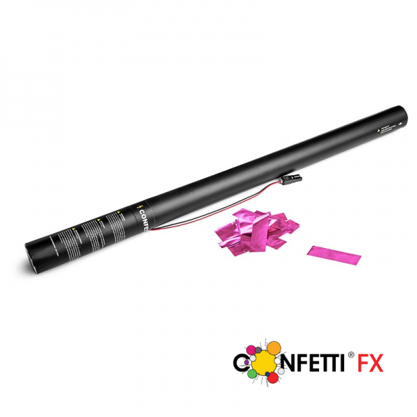 Konfettikanone elektrisch pink metallic, 80cm