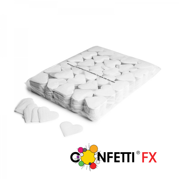 FX Slowfall Konfetti Herzen weiß - 1 Kg