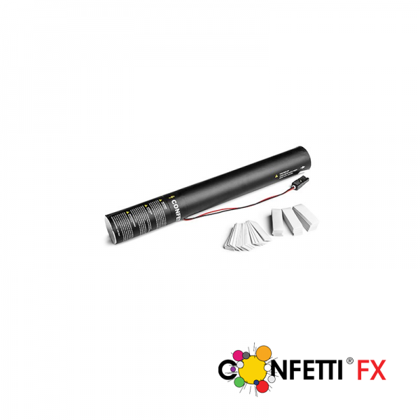 Konfettikanone elektrisch weiß - 50cm