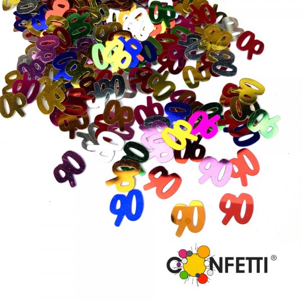 Konfetti Zahl 90