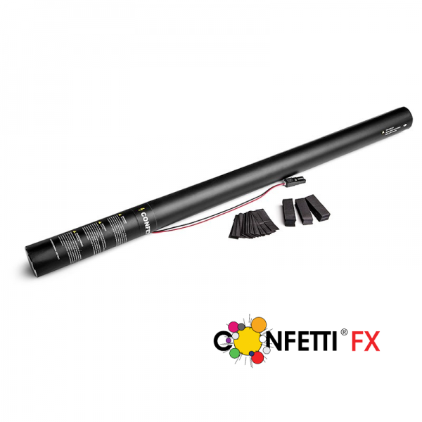 Elektrische Konfettikanone 80cm Papier schwarz